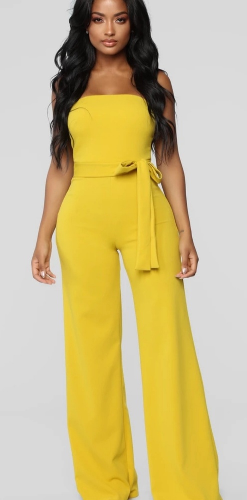 COPY - Fashion Nova In the Mood Tube Jumpsuit Mustard
